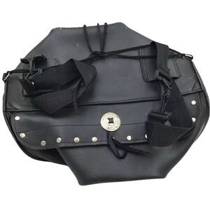 Milwaukee Leather Motorcycle Saddlebag Black with Studs‎ & Conchos